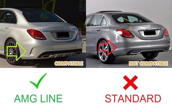 C43 ANG Facelift Look Rear bumper diffuser For Mercedes W205/ S205 15-21 - Image 8