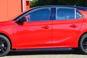 Black Gloss Performance Side skirts addons / Blades / diffusers / sill covers with Wing For  Opel Corsa F 2019+