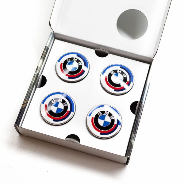 Genuine 50th Anniversary M Power 4x Wheel Center Cover Hub Caps 56mm For BMW - Image 2