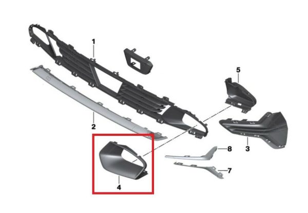 NEW GENUINE BMW 3 SERIES G20  AIR INLET FINISHER FRONT LOWER RIGHT O/S 51117471518 - Image 3