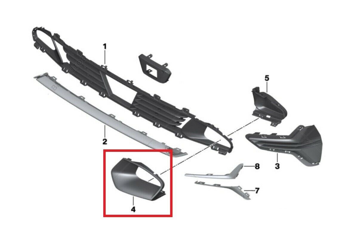 NEW GENUINE BMW 3 SERIES G20  AIR INLET FINISHER FRONT LOWER RIGHT O/S 51117471518 - Image 3