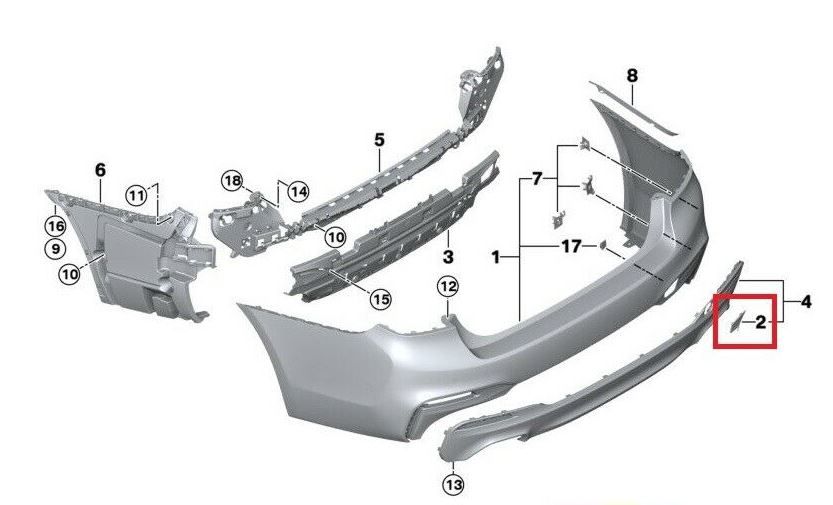 NEW GENUINE BMW 5 SERIES G30 G31 REAR M SPORT BUMPER TOW HOOK COVER CAP 51128064713 - Image 3