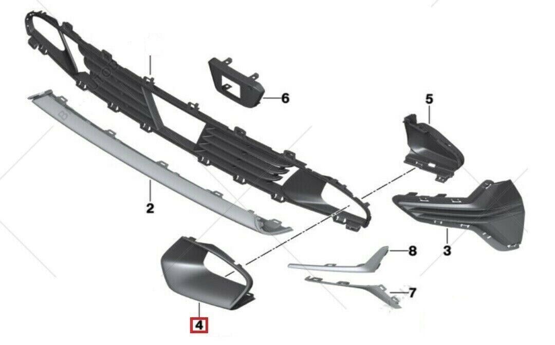 FOR NEW GENUINE BMW 3 SERIES G20 FRONT BUMPER AIR INLET FINISHER LEFT - Image 5