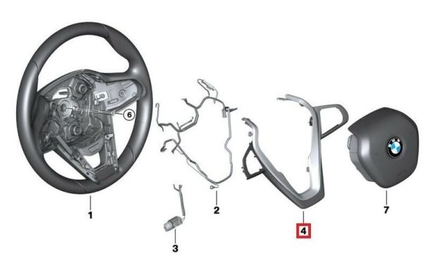 NEW GENUINE BMW G20 G21 Z4 G29 STEERING WHEEL DECOR TRIM COVER 32309892215 - Image 3