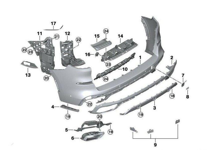 FOR NEW GENUINE BMW X5 G05 G07 X5 50iX X7 SAV TRIM EXHAUST TAILPIPE RIGHT - Image 3