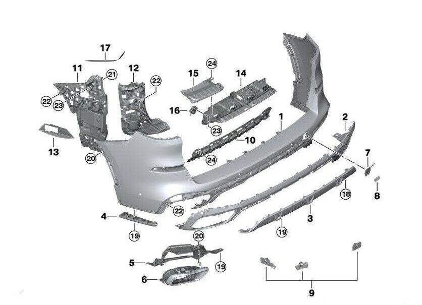 FOR NEW GENUINE BMW X5 G05 G07 X5 50iX X7 SAV TRIM EXHAUST TAILPIPE LEFT - Image 3