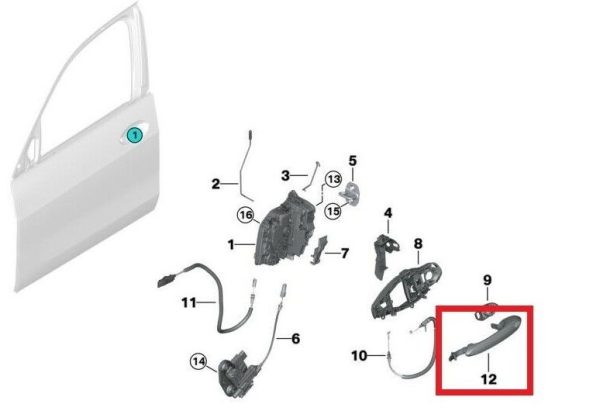 NEW GENUINE BMW 3 SERIES G20 G21 FRONT DRIVER SIDE DOOR HANDLE 51219491459 - Image 2