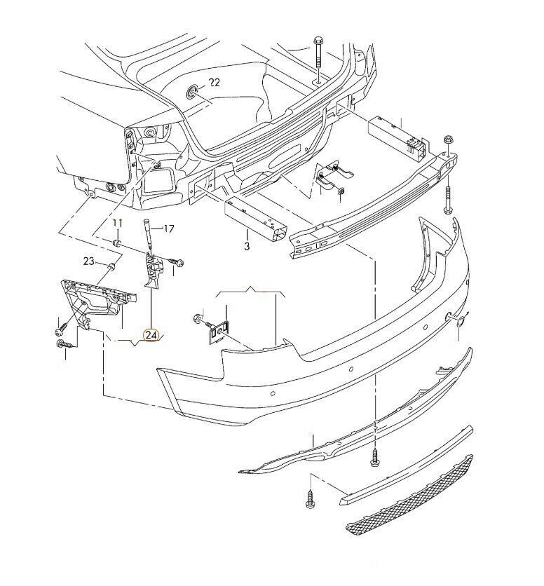 NEW GENUINE AUDI A5 8T3 2007 - 2017 REAR LEFT BUMPER UPPER GUIDE MOUNT 8T0807889 - Image 4