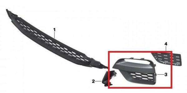 NEW GENUINE BMW X3 X4 G01 G02 M SPORT FRONT BUMPER SIDE GRILL RIGHT O/S 51118092760 - Image 3