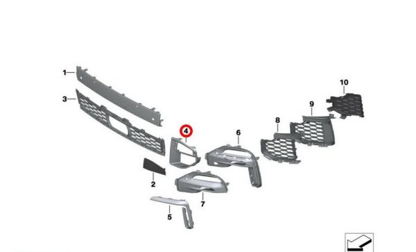 NEW GENUINE BMW X5 SERIES G05 M FRONT BUMPER AIR INLET RIGHT O/S 51118074270 - Image 2