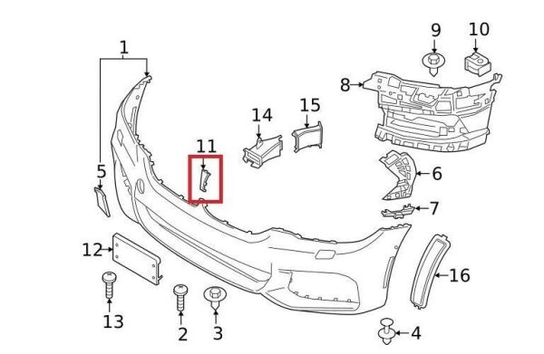 NEW GENUINE BMW 6 SERIES G32 GT FRONT MIDLE TRIM FOR GRILL 51137412425 - Image 4