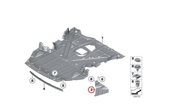 NEW GENUINE BMW Z4 E89 ENGINE COMPARTMENT SHIELD RIGHT O/S 51757191028 - Image 3