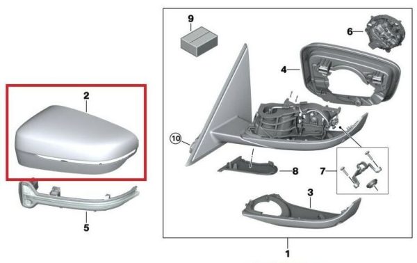 NEW GENUINE BMW 3 SERIES G20 G21 WING REAR VIEW MIRROR CAP LHD LEFT N/S 51168492897 - Image 2