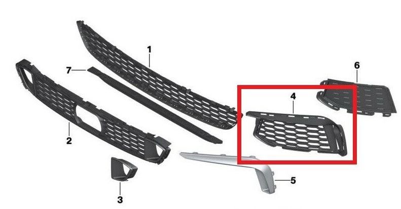 NEW GENUINE BMW 6 SERIES G32 GT FRONT M SPORT BUMPER SIDE GRILL RIGHT 51118069710 - Image 3