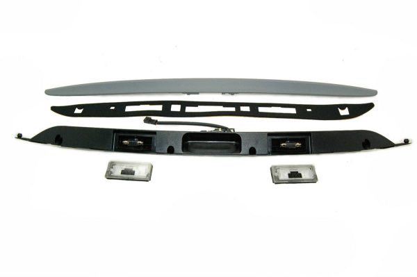 Genuine BMW E46 Touring Trunk lid handle grip. With key button and license plate lighting