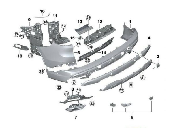 NEW GENUINE BMW X5 G05 X5 30dX 40iX 50iX TRIM UNDERRIDE PROTECTION REAR 51127469520 - Image 6