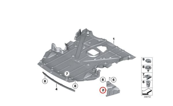 NEW GENUINE BMW Z4 E89 ENGINE COMPARTMENT SHIELD LEFT N/S 51757191027 - Image 3