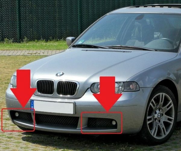 BMW GENUINE 3 E46 COMPACT FRONT M SPORT BUMPER FOG LIGHT GRILLES SET RIGHT LEFT 51117895035+51117895036 - Image 5