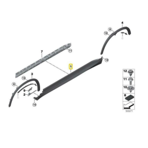 Genuine M Sport Side Skirt/  Sill Cover For BMW X5 G05 - Right Side