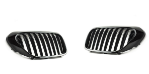 NEW GENUINE BMW G30 G31 M PERFORMANCE BLACK GLOSS KIDNEYS GRILLS PAIR SET