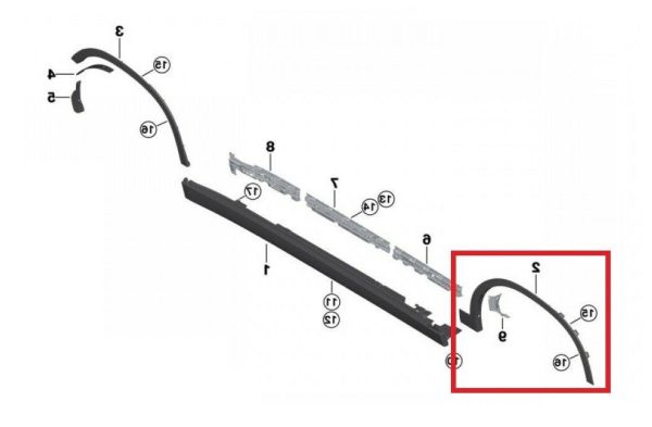 NEW GENUINE BMW X2 F39 FRONT RIGHT WING FENDER TRIM COVER 51779491678 - Image 3