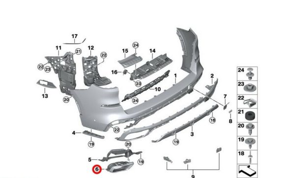 NEW GENUINE BMW X5 SERIES G05 M EXHAUST TAILPIPE SHADOW LINE TRIMS PAIR SET 51128078669 + 51128078670 - Image 6