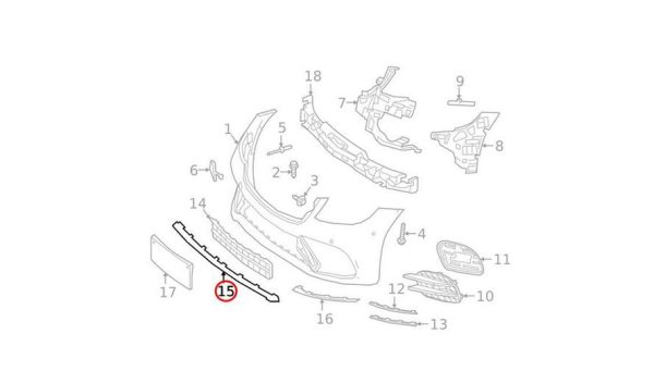 NEW GENUINE MERCEDES BENZ S CLASS W222 FRONT BUMPER TRIM A2228857600 - Image 2