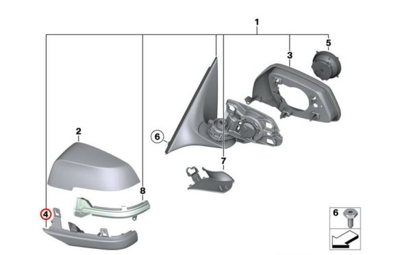 NEW GENUINE BMW F10 F11 F12 F13 F01 F02 LCI MIRROR HOUSING LEFT N/S 51167308647 - Image 4