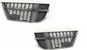 NEW GENUINE AUDI S3 13-16 FRONT BUMPER AIR GUIDE GRILL DARK CHROME PAIR SET