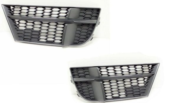 NEW GENUINE AUDI S3 13-16 FRONT BUMPER AIR GUIDE GRILL DARK CHROME PAIR SET