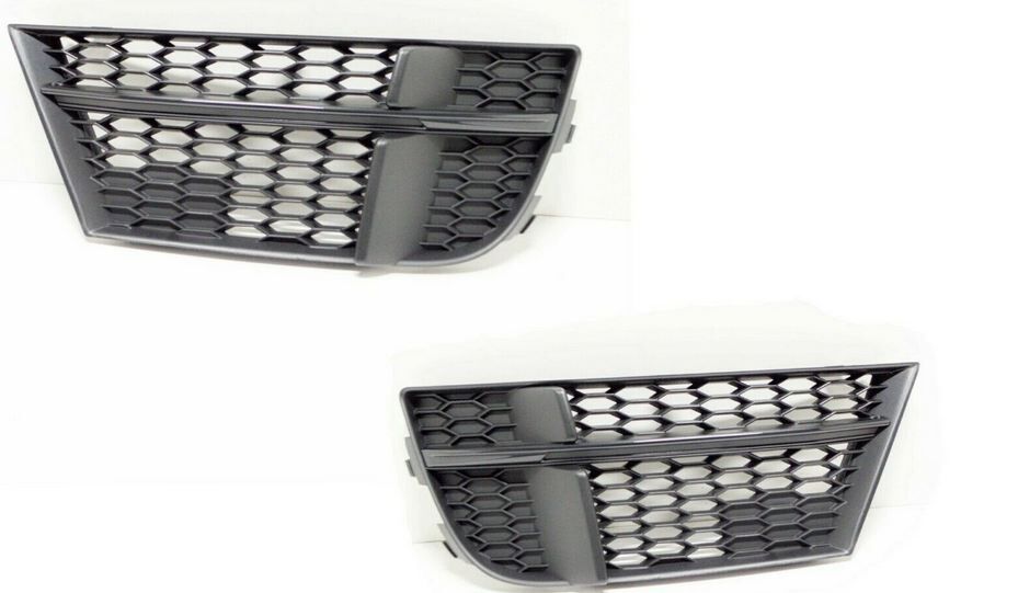 NEW GENUINE AUDI S3 13-16 FRONT BUMPER AIR GUIDE GRILL DARK CHROME PAIR SET