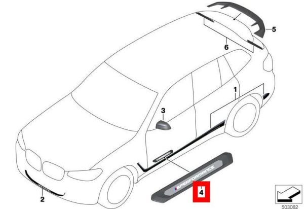 NEW GENUINE BMW X3 G01 F97 X4 G02 F98 M PERFORMANCE FRONT DOOR SILL 51472465482 - Image 2