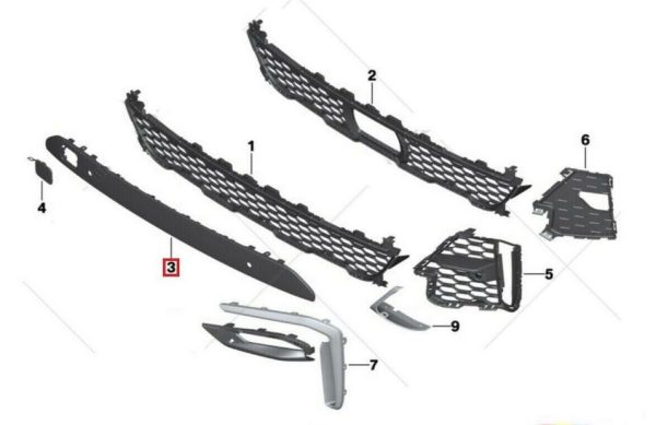 NEW GENUINE BMW G07 X7 M SPORT FRONT BUMPER TRIM WITH PDC HOLES 51118745424 - Image 5