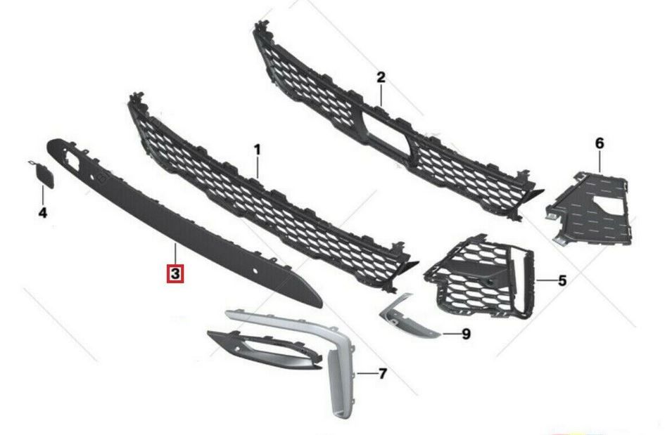 NEW GENUINE BMW G07 X7 M SPORT FRONT BUMPER TRIM WITH PDC HOLES 51118745424 - Image 5