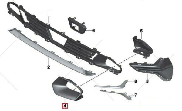 NEW GENUINE BMW 3 SERIES G20 FRONT BUMPER AIR INLET FINISHER PAIR SET LEFT RIGHT - Image 3