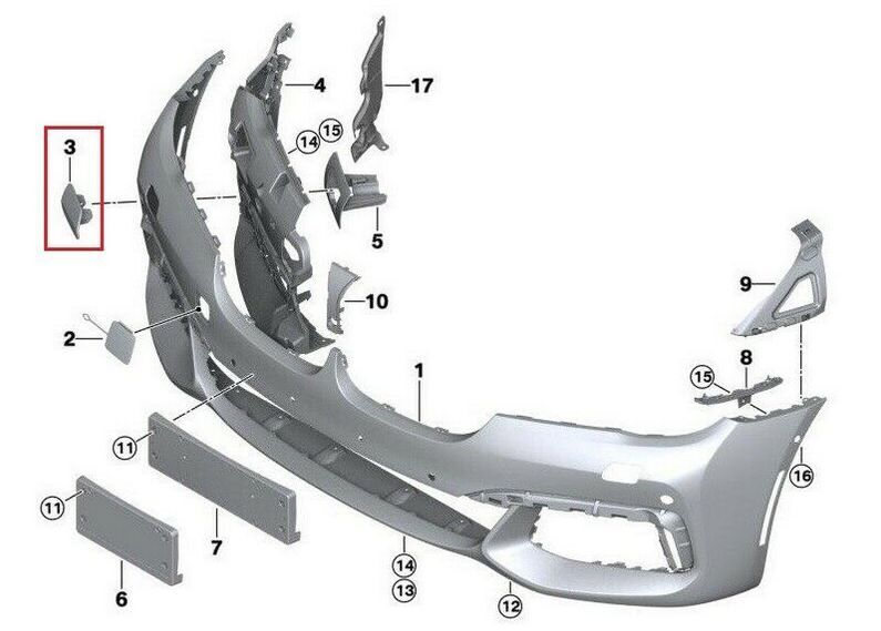 NEW GENUINE BMW 7 SERIES G11 G12 HEADLIGHT WASHER COVER CAP PAIR SET LEFT RIGHT - Image 3