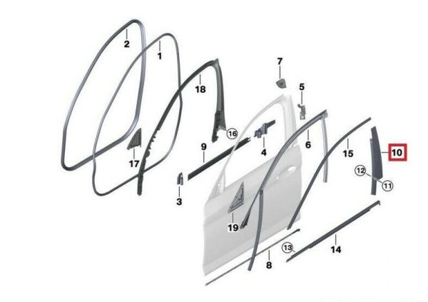 NEW GENUINE BMW 5 SERIES G30 G31 FRONT LEFT DOOR PILLAR TRIM B 51337336953 - Image 5