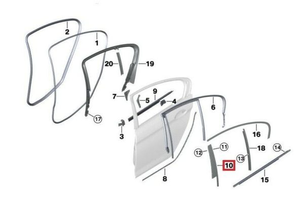 NEW GENUINE BMW 5 SERIES G30 G31 REAR DOOR PILLAR TRIM B PAIR SET LEFT RIGHT - Image 3