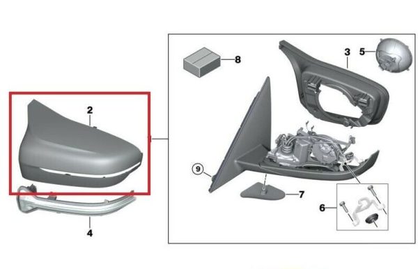 NEW GENUINE BMW 5 SERIES M5 F90 FRONT WING MIRROR COVER LHD PAIR SET N/S + O/S 51168073274 / 51168073273 - Image 5