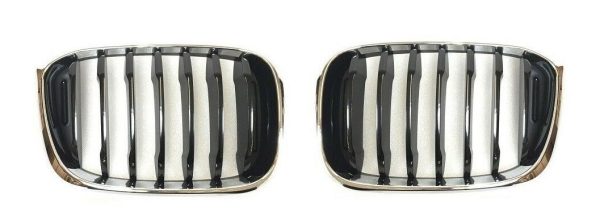 NEW GENUINE BMW X3 X4 SERIES G01 G02 FRONT KIDNEY GRILL LUXURY PAIR SET