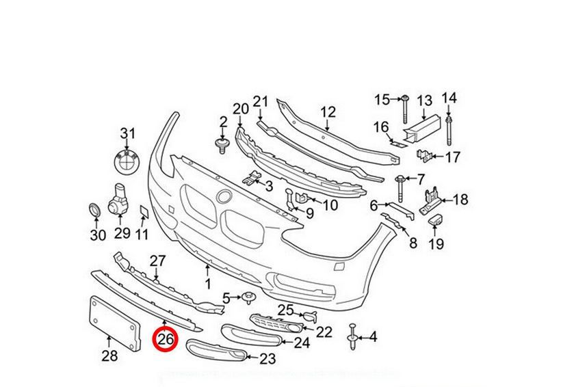 NEW GENUINE BMW 2 SERIES F22 F23 FRONT BUMPER LOWER SPOILER TRIM 51117314334 - Image 5