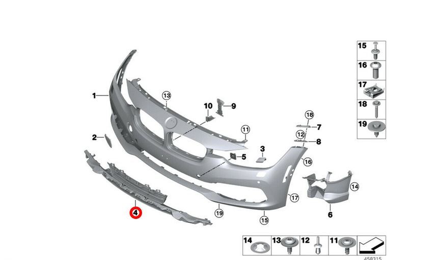 NEW GENUINE BMW 3 SERIES F30 F31 LCI FRONT BUMPER LOWER CENTER SECTION 51117386152 - Image 6