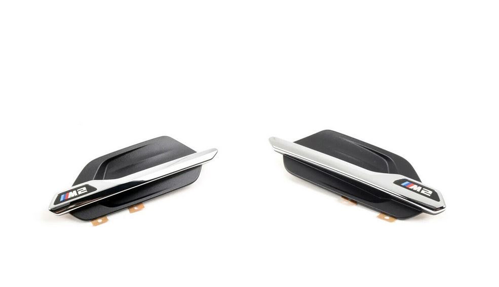 NEW GENUINE BMW 2 SERIES F87 M SPORT SIDE WING TRIM GRILLS PAIR SET N/S + O/S 51138062197 + 51138062198
