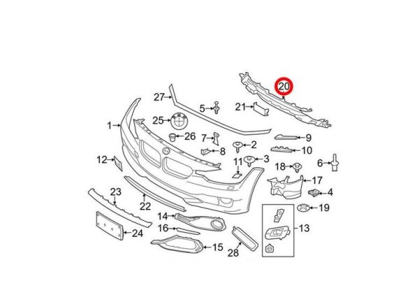 NEW GENUINE BMW 4 SERIES F32 F33 F36 FRONT BUMPER CENTER AIR INTAKE 51117294657 - Image 4