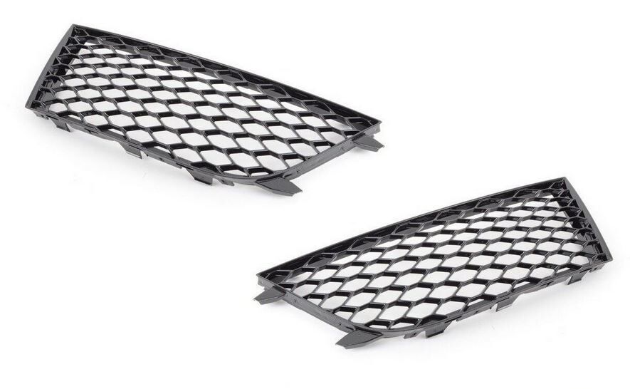 NEW GENUINE AUDI RS4 13-16 N/S LEFT O/S RIGHT FRONT LOWER GRILL GLOSS BLACK SET