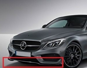 NEW GENUINE MERCEDES BENZ MB C W205 AMG FRONT BUMPER LOWER LIP BLACK TRIM SET