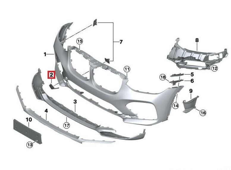 NEW GENUINE BMW X4 SERIES G02 FRONT BUMPER TOW HOOK COVER CAP 51117497095 - Image 4