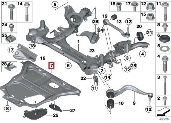NEW GENUINE BMW F20 F21 F30 F31 F34 REINFORCEMENT PLATE UNDER FLOOR PROTECTION 31106863798 - Image 4