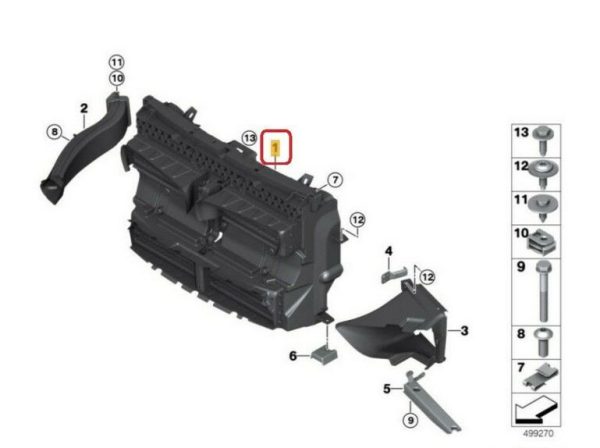 NEW GENUINE BMW 2 SERIES F45 F46 M SPORT FRONT AIR DUCT SLAM PANEL WITH FLAP 51748058553 - Image 2