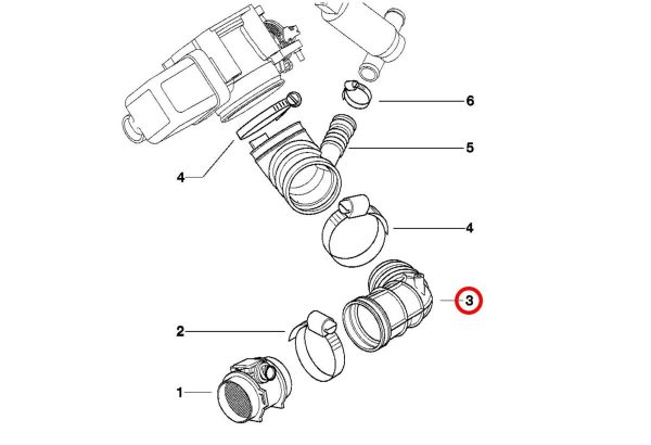 NEW BMW GENUINE 3 SERIES E46 AIR INTAKE RUBBER BOOT/TUBE 13541705209 - Image 5